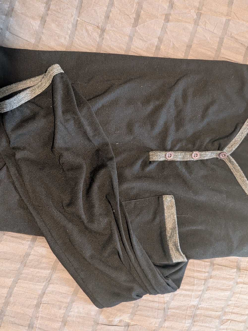 Black Night Shirt with Contrast Trim
